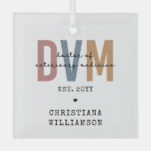 Aangepaste DVM Doctor in de diergeneeskunde Glas Ornament (Voorkant)