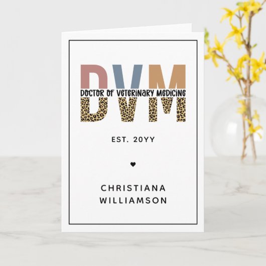 Aangepaste DVM Doctor in de diergeneeskunde Kaart (Gele Bloem)