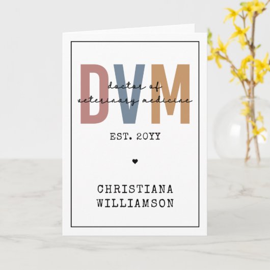 Aangepaste DVM Doctor in de diergeneeskunde Kaart (Gele Bloem)