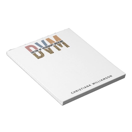 Aangepaste DVM Doctor in de diergeneeskunde Notitieblok (Schuin)
