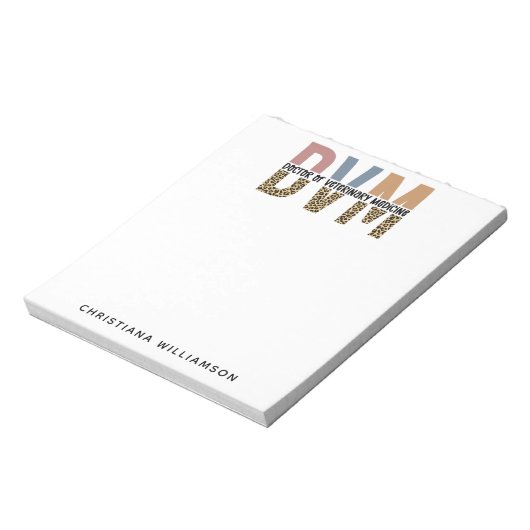 Aangepaste DVM Doctor in de diergeneeskunde Notitieblok (Linkerzijde)