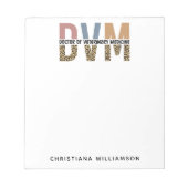 Aangepaste DVM Doctor in de diergeneeskunde Notitieblok (Voorkant)