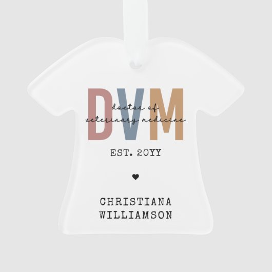 Aangepaste DVM Doctor in de diergeneeskunde Ornament (achterkant)