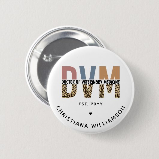 Aangepaste DVM Doctor in de diergeneeskunde Ronde Button 5,7 Cm (Voorkant /achterkant)