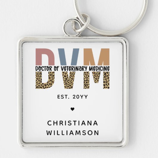 Aangepaste DVM Doctor in de diergeneeskunde Sleutelhanger (Voorkant)