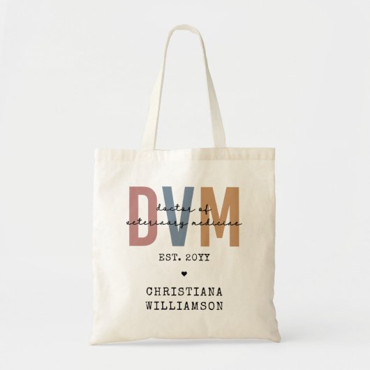 Aangepaste DVM Doctor in de diergeneeskunde Tote Bag (Voorkant)