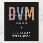 Aangepaste DVM Doctor in de diergeneeskunde Wijn Etiket (Enkel label)