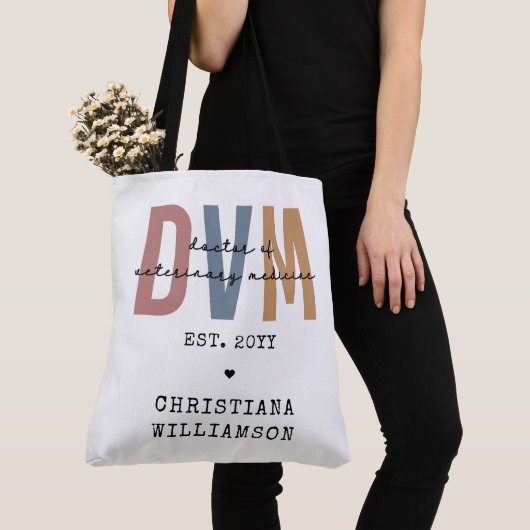 Aangepaste DVM Doctor of Veterinary Medicine Cadea Tote Bag (Dichtbij)
