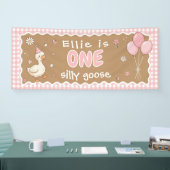 Aangepaste Dwaas Gans 1e Verjaardagsbanner Spandoek (Beurs)