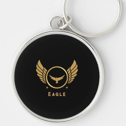 Aangepaste Eagle Afbeelding en Tekst Stijl Premium Sleutelhanger (Voorkant)