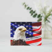 Aangepaste Eagle- en vlaggenpatriottische Briefkaa Briefkaart (Staand voorkant)
