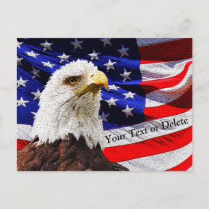 Aangepaste Eagle- en vlaggenpatriottische Briefkaa Briefkaart