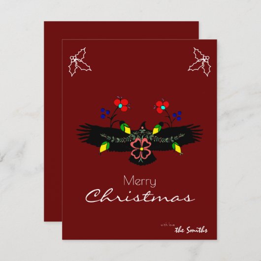 Aangepaste Eagle Feestdagenkaart (Voorkant / Achterkant)