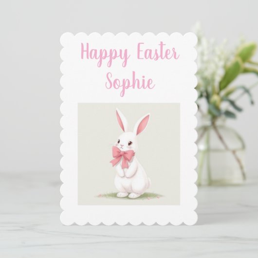 Aangepaste Easter Bunny Kaart (Staand voorkant)