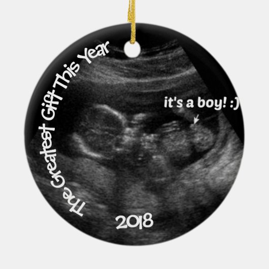 Aangepaste EASY Ultrasound Sjabloon Keramisch Ornament (Achterkant)