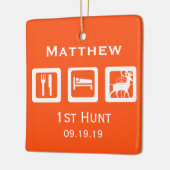 Aangepaste Eat Sleep Hunt 1st Deer Hunt Keepomwill Keramisch Ornament (Links)