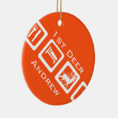 Aangepaste Eat Sleep Hunt 1st Deer Keepomwille Keramisch Ornament (Rechts)