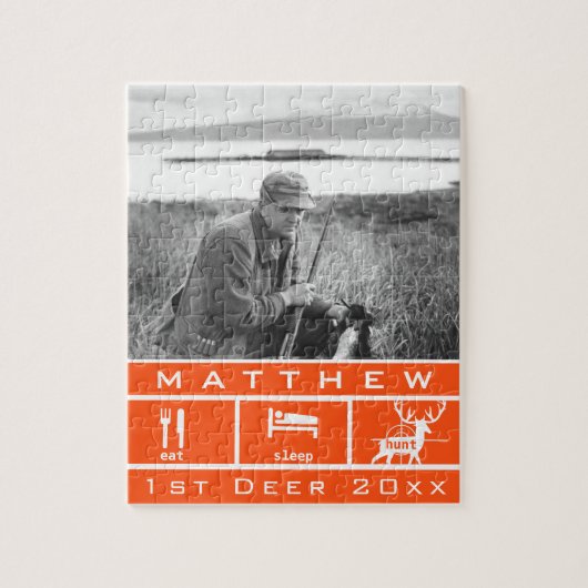 Aangepaste Eat Sleep Hunt 1st Deer Keepomwille Legpuzzel (Verticaal)