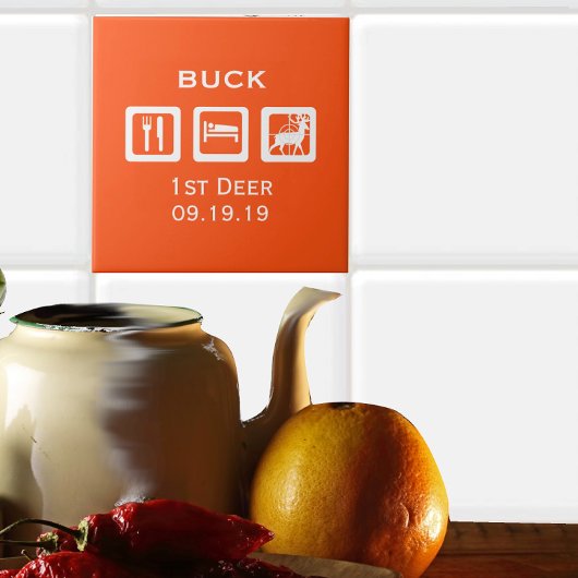 Aangepaste Eat Sleep Hunt 1st Deer Keepomwille Tegeltje