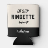 Aangepaste Eat Sleep Ringette Herhalen Ringette Pl Blikjeskoeler (Achterkant)