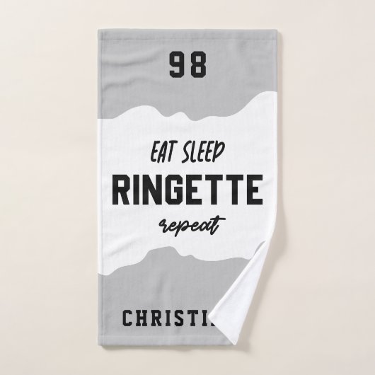 Aangepaste Eat Sleep Ringette Herhalen Ringette Pl Handdoek (Handdoek)