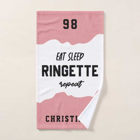 Aangepaste Eat Sleep Ringette Herhalen Ringette Pl Handdoek (Handdoek)