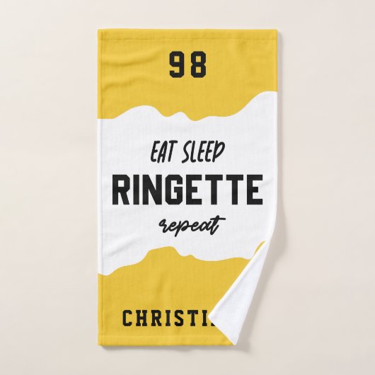 Aangepaste Eat Sleep Ringette Herhalen Ringette Pl Handdoek (Handdoek)