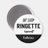 Aangepaste Eat Sleep Ringette Herhalen Ringette Pl Magneet (Voorkant / Achterkant)