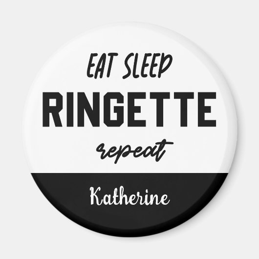 Aangepaste Eat Sleep Ringette Herhalen Ringette Pl Magneet (Voorkant)
