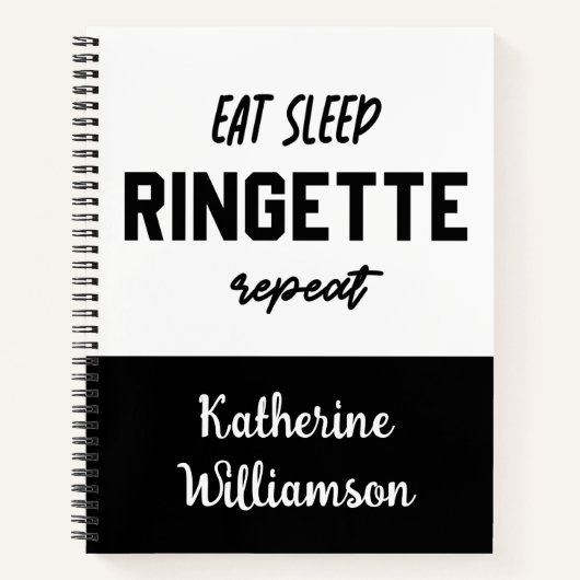 Aangepaste Eat Sleep Ringette Herhalen Ringette Pl Notitieboek (Voorkant)
