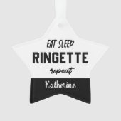 Aangepaste Eat Sleep Ringette Herhalen Ringette Pl Ornament (voorkant)