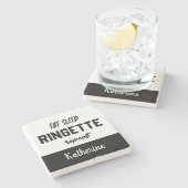 Aangepaste Eat Sleep Ringette Herhalen Ringette Pl Stenen Onderzetter (Zijkant)