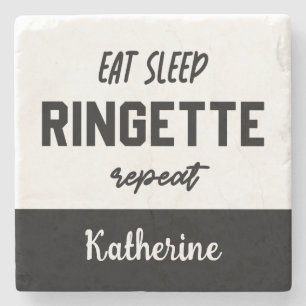 Aangepaste Eat Sleep Ringette Herhalen Ringette Pl Stenen Onderzetter