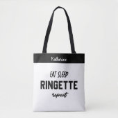 Aangepaste Eat Sleep Ringette Herhalen Ringette Pl Tote Bag (Voorkant)