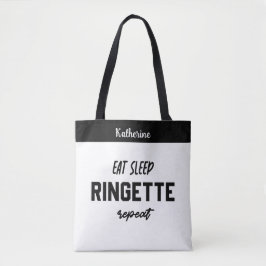 Aangepaste Eat Sleep Ringette Herhalen Ringette Pl Tote Bag