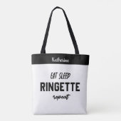 Aangepaste Eat Sleep Ringette Herhalen Ringette Pl Tote Bag (Achterkant)