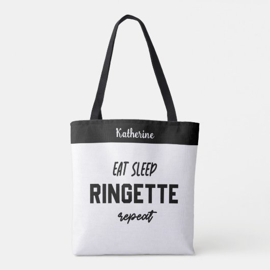 Aangepaste Eat Sleep Ringette Herhalen Ringette Pl Tote Bag (Achterkant)