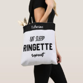 Aangepaste Eat Sleep Ringette Herhalen Ringette Pl Tote Bag (Dichtbij)