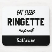 Aangepaste Eat Sleep Ringette Herhaling Ringette Muismat (Voorkant)