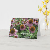 Aangepaste Echinacea Cone Flowers Happy Birthday Kaart (Gele Bloem)
