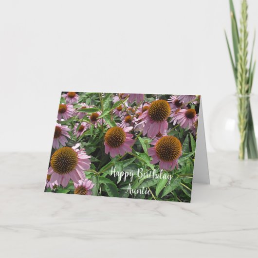 Aangepaste Echinacea Cone Flowers Happy Birthday Kaart (Voorkant)