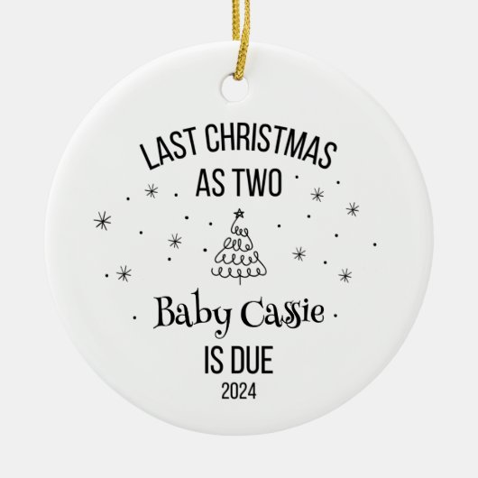 Aangepaste echo 1e Kerstmis Keramisch Ornament (Voorkant)