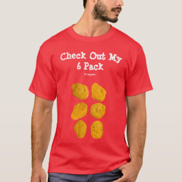 Aangepaste Echte Chicken Nuggets Funny 6 Pack Abs T-shirt