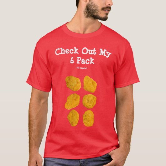Aangepaste Echte Chicken Nuggets Funny 6 Pack Abs T-shirt (Voorkant)