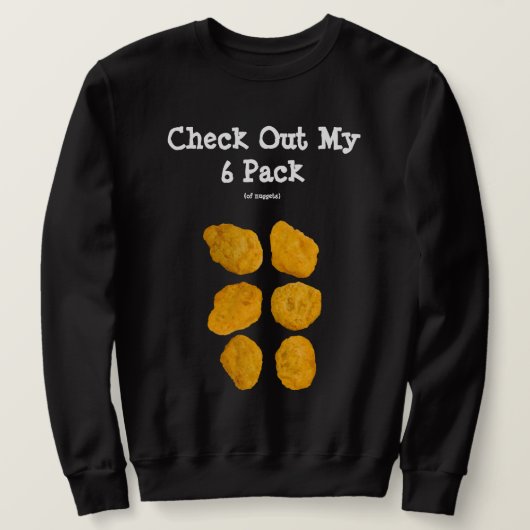 Aangepaste Echte Chicken Nuggets Funny 6 Pack Abs Trui (Design voorkant)