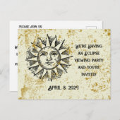 AANGEPASTE ECLIPSE-WEERGAVEPARTIJ UITNODIGING BRIEFKAART (Voorkant / Achterkant)