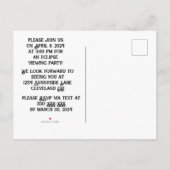 AANGEPASTE ECLIPSE-WEERGAVEPARTIJ UITNODIGING BRIEFKAART (Achterkant)