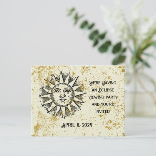 AANGEPASTE ECLIPSE-WEERGAVEPARTIJ UITNODIGING BRIEFKAART (Staand voorkant)