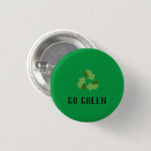 Aangepaste Eco-vriendelijke gaan groen logo Ronde Button 3,2 Cm (Voorkant /achterkant)