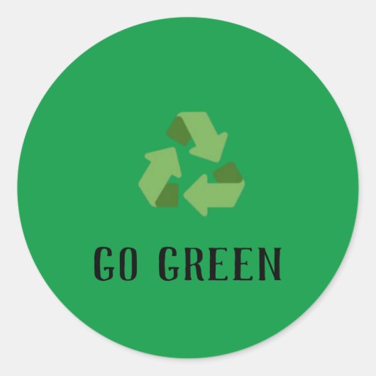 Aangepaste Eco-vriendelijke gaan groen logo Ronde Sticker (Voorkant)
